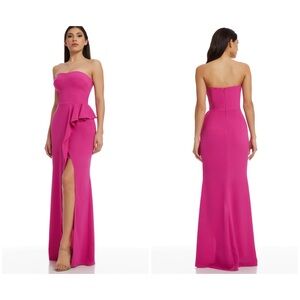 DRESS THE POPULATION Kai Gown Size XL in Fuchsia
